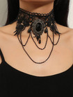 Vampire Costume Witch Costume Women Goth Accessories Gothic Black Choker Necklac