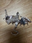 Purple Dragon Pendant Necklace With Silver Chain