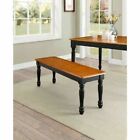 Dining Bench Farmhouse Modern Country Kitchen Solid Wood Black Oak Color 48 l