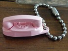 Vintage Princess Phone Retro Bell System Rotary Telephone Keychain Charm Pink