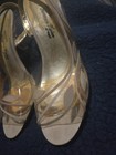 Debbie Reynolds Owned   Worntan   Gold Clear Heels From Her Estate W coa T  Fish