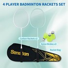 Professional Badminton Racket 4 Piece Set - Carbon Fiber