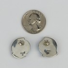 Pretty  w  Signed Navajo Sterling Silver  Turquoise Women s Stud Earrings
