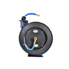 Wall Mount Auto Rewind Air Hose Reel - With 1 2in  X 50ft  Rubber Hose  300 Psi