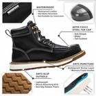 Asdfg-kelodon Waterproof Steel Toe Boots For Men-6 Inch Leather Indestructible W