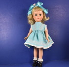 Vintage Ideal Toni Doll-  Walker P-90 14    1948-53 Turquoise Cotton Dress  Shoes 