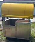 Commercial Stainless Steel Concession Vending Cart W  Yellow Canopy Mobile Food