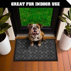 Home Entrance Grey Geometric Floral Pattern Floor Door Mat 23x35 In Welcome Mats