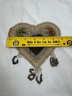 Antique Folk Art Beaded Whimsy Native American Beaded Heart Pin Cushion Iroquois