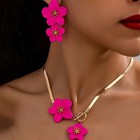 Elegant Women s Camellia Flower Choker Necklace   Earring Set New Ot Interlock