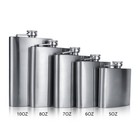 Stainless Steel Hip Flask     6 8 10 Oz Pocket Liquor Bottle W  Screw Cap   Funnel