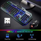 Wireless Rainbow Gaming Keyboard And Mouse And Mat Combo For Pc Laptop Desktop