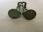 Pair Of Vintage antique Cast-iron Green Porcelain Enamel Shelf Brackets