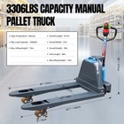48 x27  Forks Semi-electric Pallet Jack Truck 3300 Lb  Capacity Hand Control