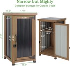Petscosset Outdoor Storage Cabinet Waterproof   Wooden Potting Bench Table Tool