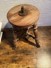 Antique Victorian 1900 s Adjustable Wooden Piano Stool W  Glass Ball   Claw Feet