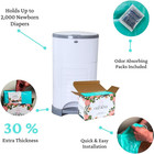 Diaper Pail Refill Bags For Dekor Classic     4 Pack   Holds Up To 2 000 Teal 