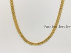 Solid 18k Yellow Gold Vintage Multi Layer Wide Necklace Chain 8mm 22in Men women