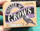 New A Murder Of Crows - Set Of 4 Crows In Box W  Nesting Material - Archie Mcpee