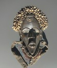 Antique African Mask Dan Tribal Liberia Wood W cowrie Shells Straps Wall Art 13   
