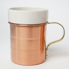 Vintage Baker Hart   Stuart Copper Mugs Set Of 3 Ceramic Insert Brass Handle