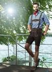 Angermaier Men s German Lederhosen Shorts Sz 54 Brown Goat Suede Oktoberfest