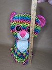 Ty Beanie Boos Dotty 17  Plush Rainbow Leopard Rainbow Glitter Tysilk