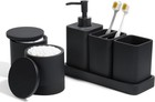 Bathroom Accessories Set  6 Piece Soap Dispenser Set - Matte Black