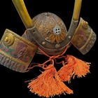 Kabuto Helmet Display Shimazu Clan Asagi Ayaodoshi Replica Antique Unwearable