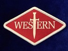 Western Cutlery Co  Collectible  Red   White  Embroidered Border  Iron-on Patch 