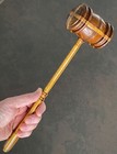 Vintage 13  Gavel Wood W  Inlay  Handmade   Judge Masonic Mallet  Auction Hammer