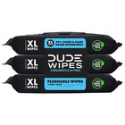 Dude Wipes Flushable Wipes - 3 Pack  144 Wipes - Unscented Extra-large