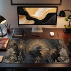 Crow Sorcerer Dark Avian Mage Bloomburrow Magic Fantasy Mtg Playmat