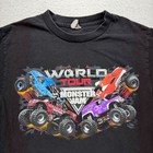 2014 Monster Jam World Tour T Shirt Black Monster Trucks Men s Size S