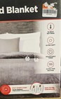 New Gray Brookstone Plush Heated King Blanket 100x90 Ez Touch  Dual Controllers 