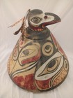 Vintage Native American Hadia Ritual Helmet Tiki Raven Signed 1956 Queen Charlot