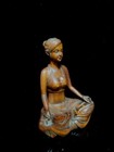 Japanese Old Boxwood Peace Medita Yoga Figure Statue Netsuke Collect Gift