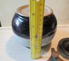 Vtg Aonian Reg Pottery Tobacco Jar Humidor Blue Green Glaze Locking Top England