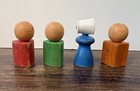 Vtg Playskool Old Woman Who Lived In A Shoe Figure Lot Blue Orange Red Blue
