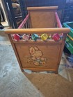 Vintage Antique Style Wooden P Baby Cradle Bassinet Crib