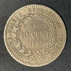 Martinique 1897 50 Cents France  French Republic Europe World Foreign Coin