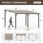 10x14 Ft Aluminum Frame Gazebo  Wall-mounted Pergola For Patio   Backyard