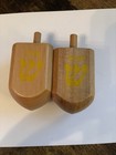 Pair Of  Wooden Dreidels 3  Includes Words  Nun Shin Hay Gimel