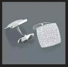 3ct Round Cut Lab-created Diamond 14k White Gold Plated Wedding Men s Cufflinks