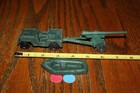 Marx Army Battleground Dark Green Jeep  Cannon    Raft Set Tank - Mpc  Timmee