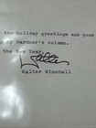 Signed Typed Letter From Walter Winchell 1968 Author Columnist Photo Mcnaught