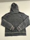 Vans Hoodie Sweatshirt Youth Large Gray Full Zip Fleece Logo Front Graphic