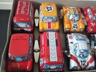 Vintage Japanese Tin Toy Car Set Of 12 Wind Up Vehicle Original