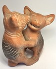 Mexico Pre Columbian Style Pottery Dancing Colima Dogs Statue Sculpture 9   