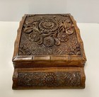 Antique Anglo-indian Carved Walnut Wood Box